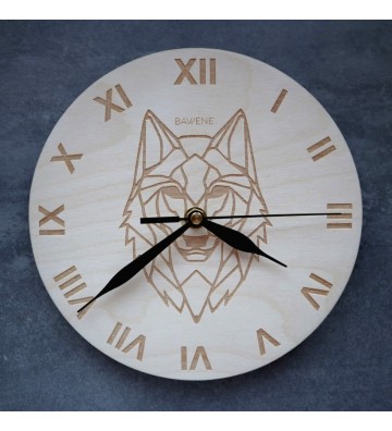 zegar ścienny do salonu z wizerunkiem wilka
