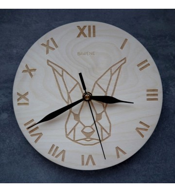 nowoczesny zegar na ścianę królik geometryczny